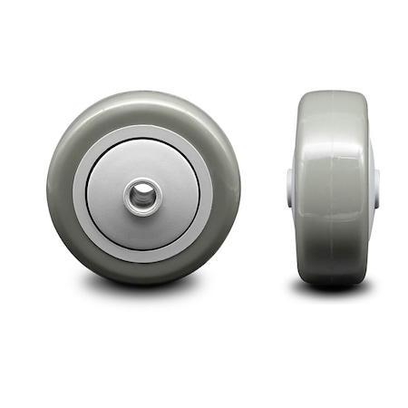 Service Caster SCC - 3" Gray Poly on Polyolefin Wheel Only - 3/8" Bore - 300 lbs Capacity SCC-PPUB314-GRY